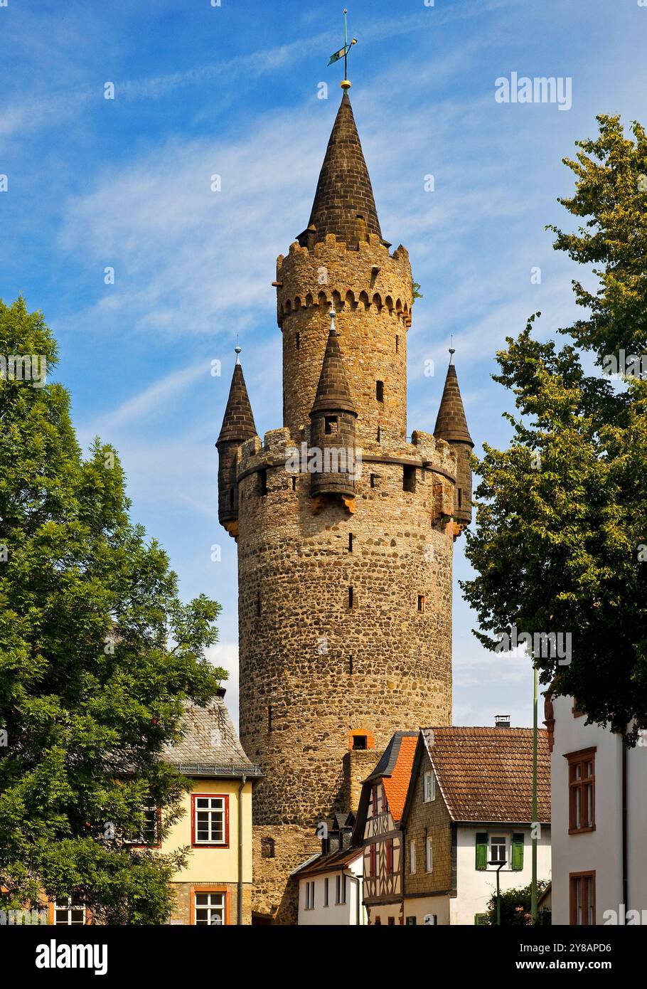Adolfsturm, Turm auf Schloss Friedberg, einer der größten Burganlagen in Deutschland, Hessen, Friedberg Stockfoto