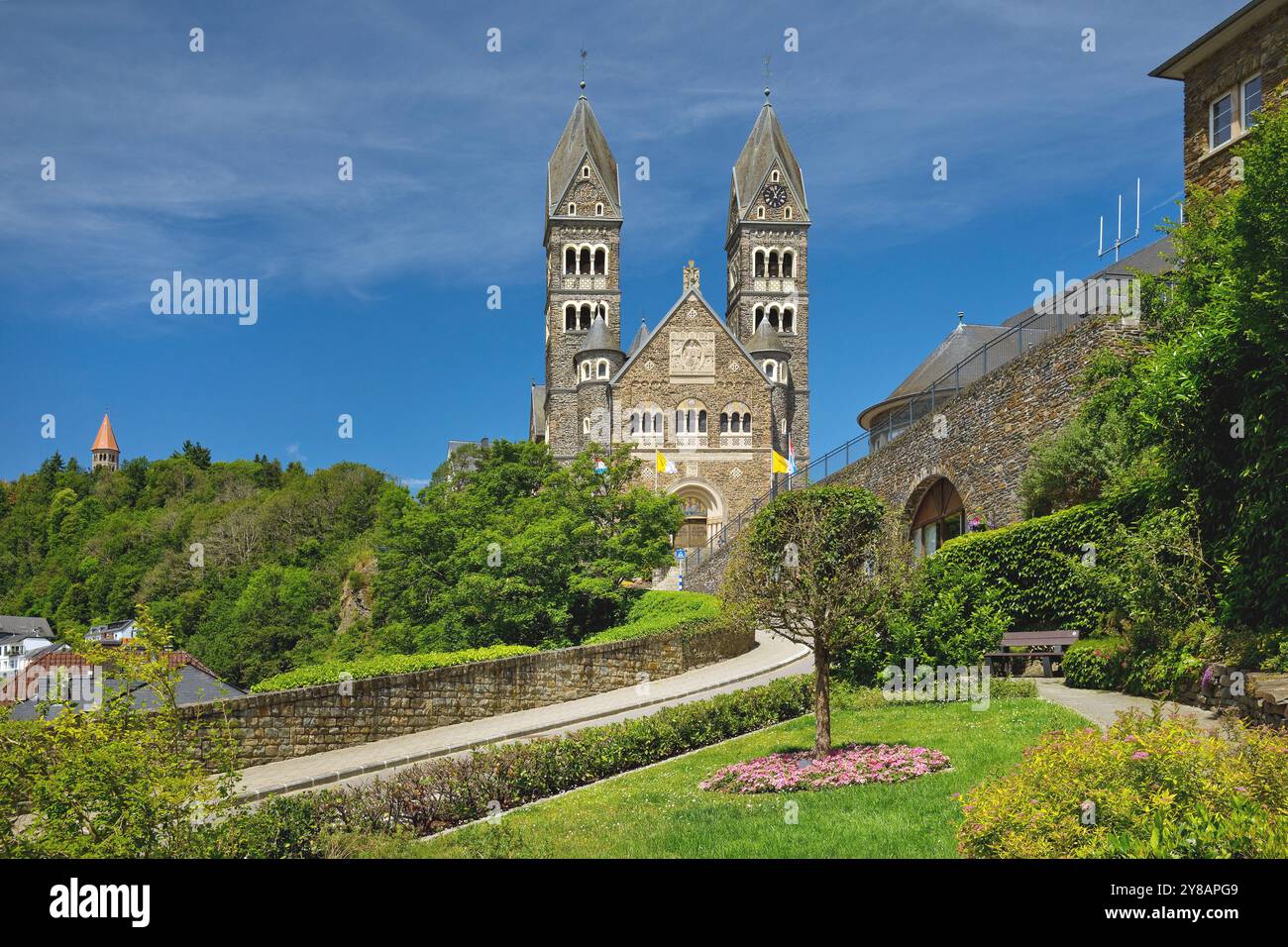 Römisch-katholische Pfarrkirche in Clerf, Luxemburg, Clerf Stockfoto