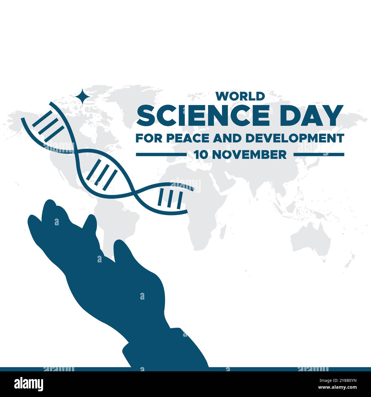 World Science Day for Peace and Development, 10. November, Vektor Graphic World Science Day for Peace and Development, Grußkarte, Stock Vektor