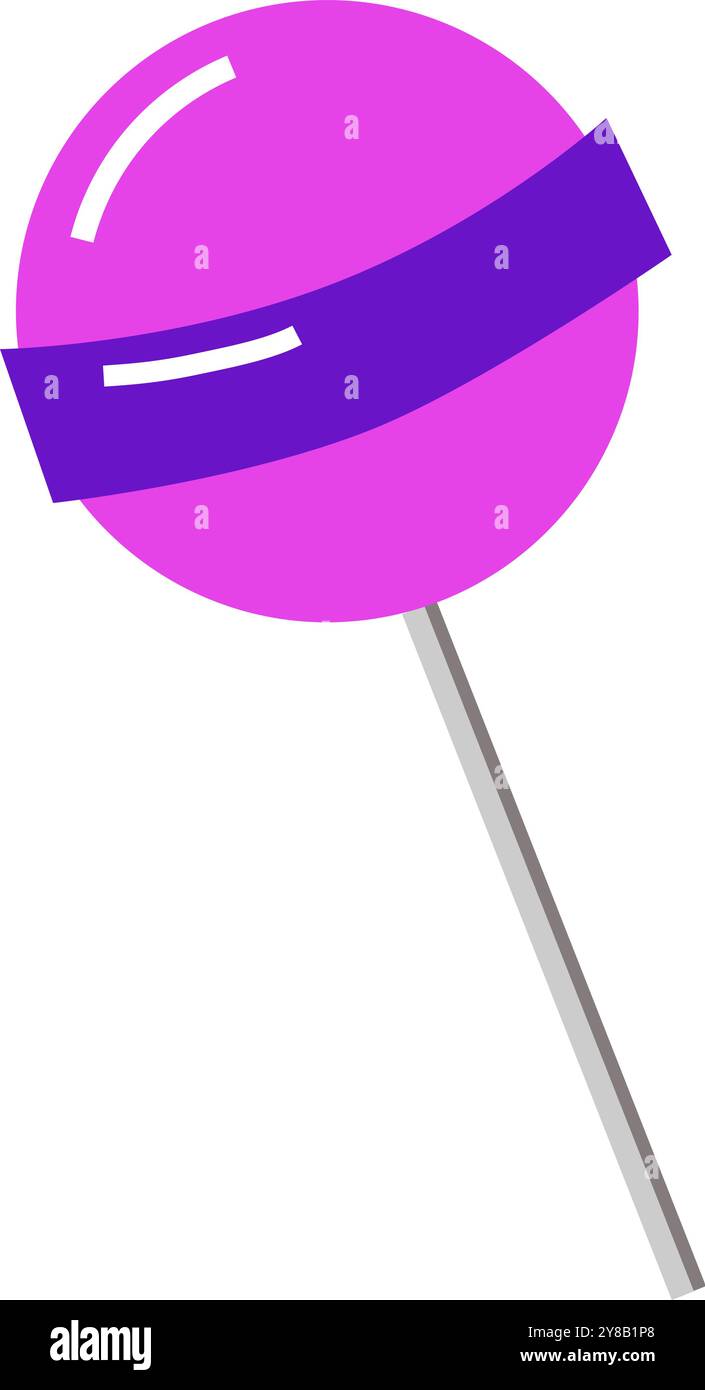 Bunte Süßigkeiten auf Stock flach handgezeichnet Stil isoliert auf weißem Hintergrund. Design Elements Symbol bearbeitbares Symbol Silhouette Lutscher für Menü, Anzeige Stock Vektor