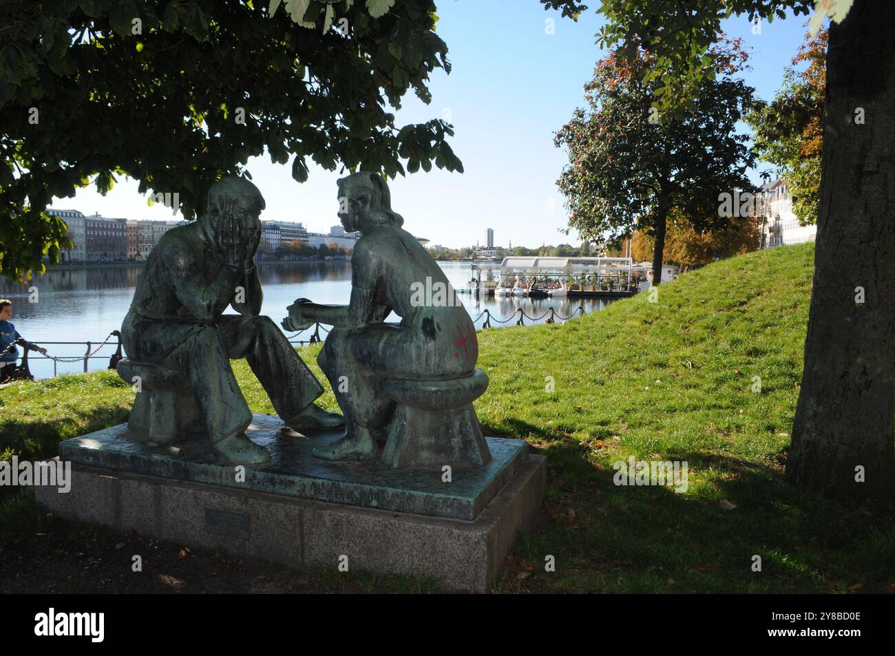 Kopenhagen/Dänemark/04 Oktober 2024/Blick auf den Peblinge See auf norrebro sind o Copenhagen Denamrk. (Foto. Francis Joseph Dean/Dean Pictures) (nicht für kommerzielle Zwecke) Stockfoto