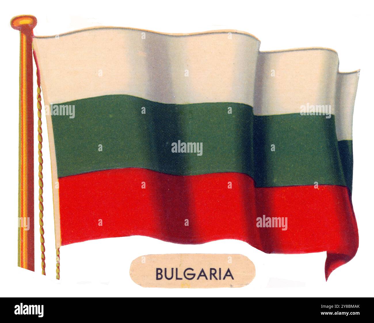 Europa. Bandera de la República de Bulgaria. Años 1950. Stockfoto