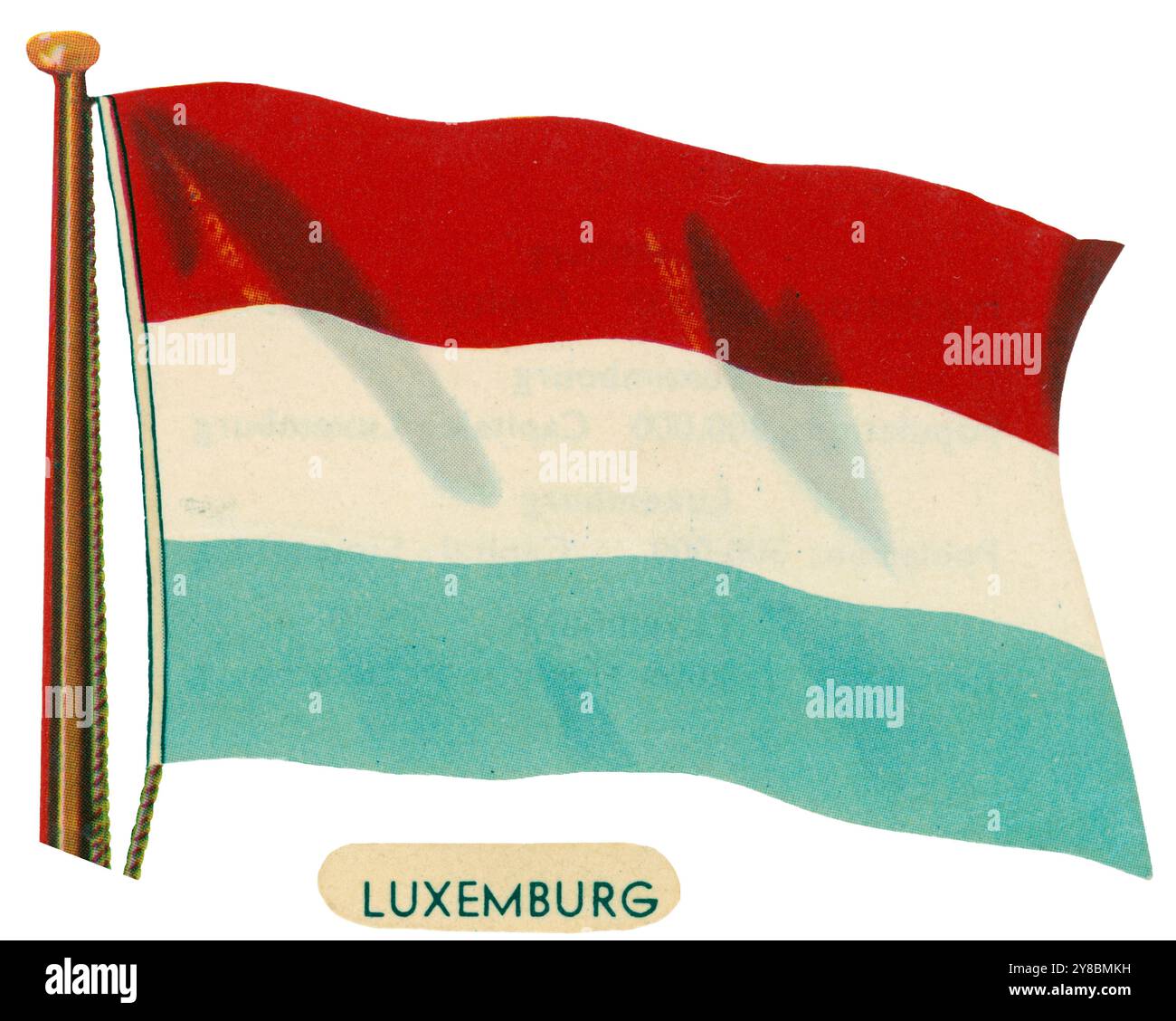 Europa. Bandera del Gran Ducado de Luxemburgo. Años 1950. Stockfoto