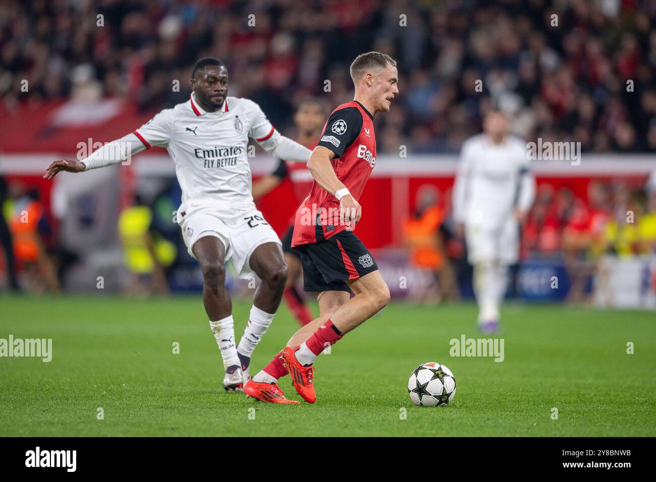 01.10.2024, Fussball: UEFA Champions League, Saison 2024/2025, Spieltag 2, Bayer 04 Leverkusen - AC Mailand in der BayArena in Leverkusen. # Foto: Kirchner-Media/TH Stockfoto