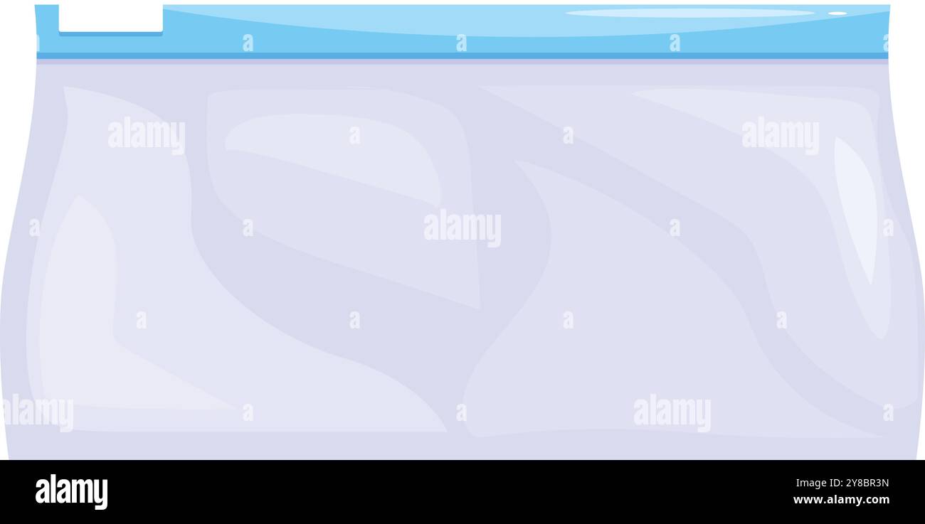 Realistische leere blaue Kunststofftasche mit Reißverschluss, Schiebeverschluss zur Aufbewahrung von Lebensmitteln Stock Vektor