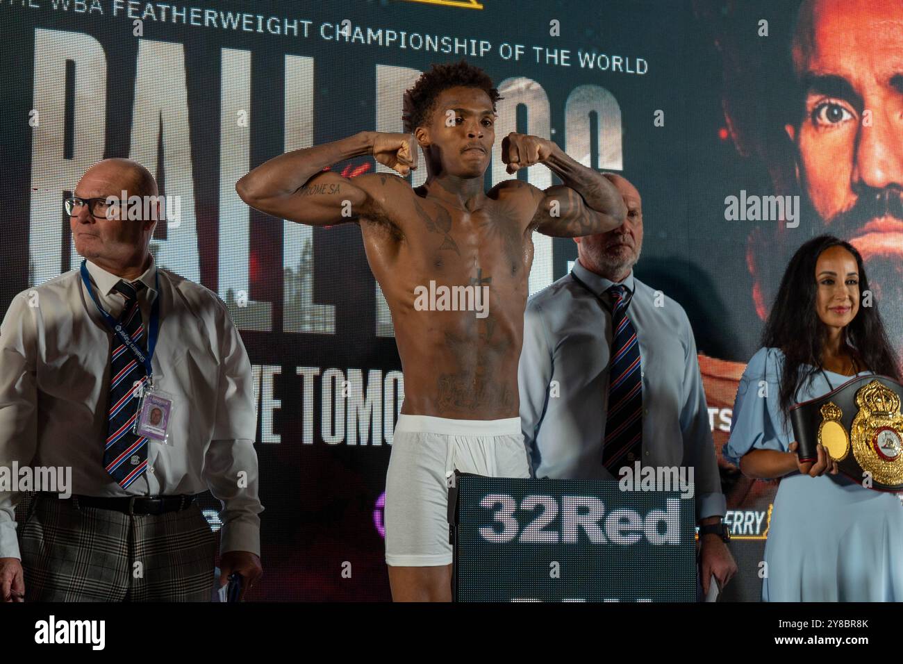 Nick Ball vs. Ronnie Rios Weigh Inns - WBA Featherweight Championship of the World - M&S Bank Arena Liverpool - Freitag, 6. September 2024 Stockfoto