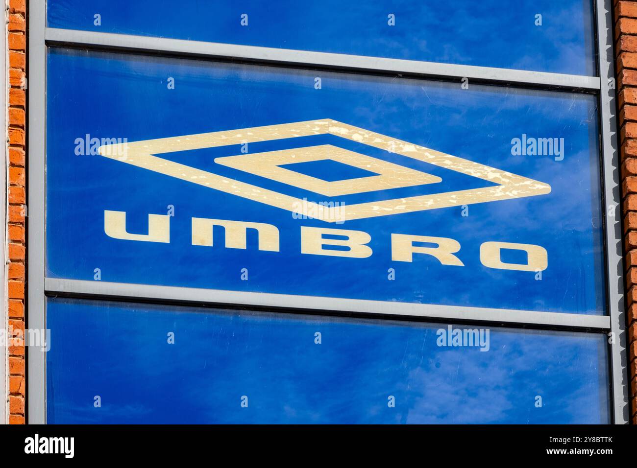 Umbro Sportswear Zeichen UK Stockfoto
