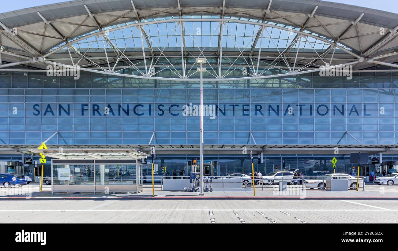 Außenansicht des San Francisco International Airport. Stockfoto