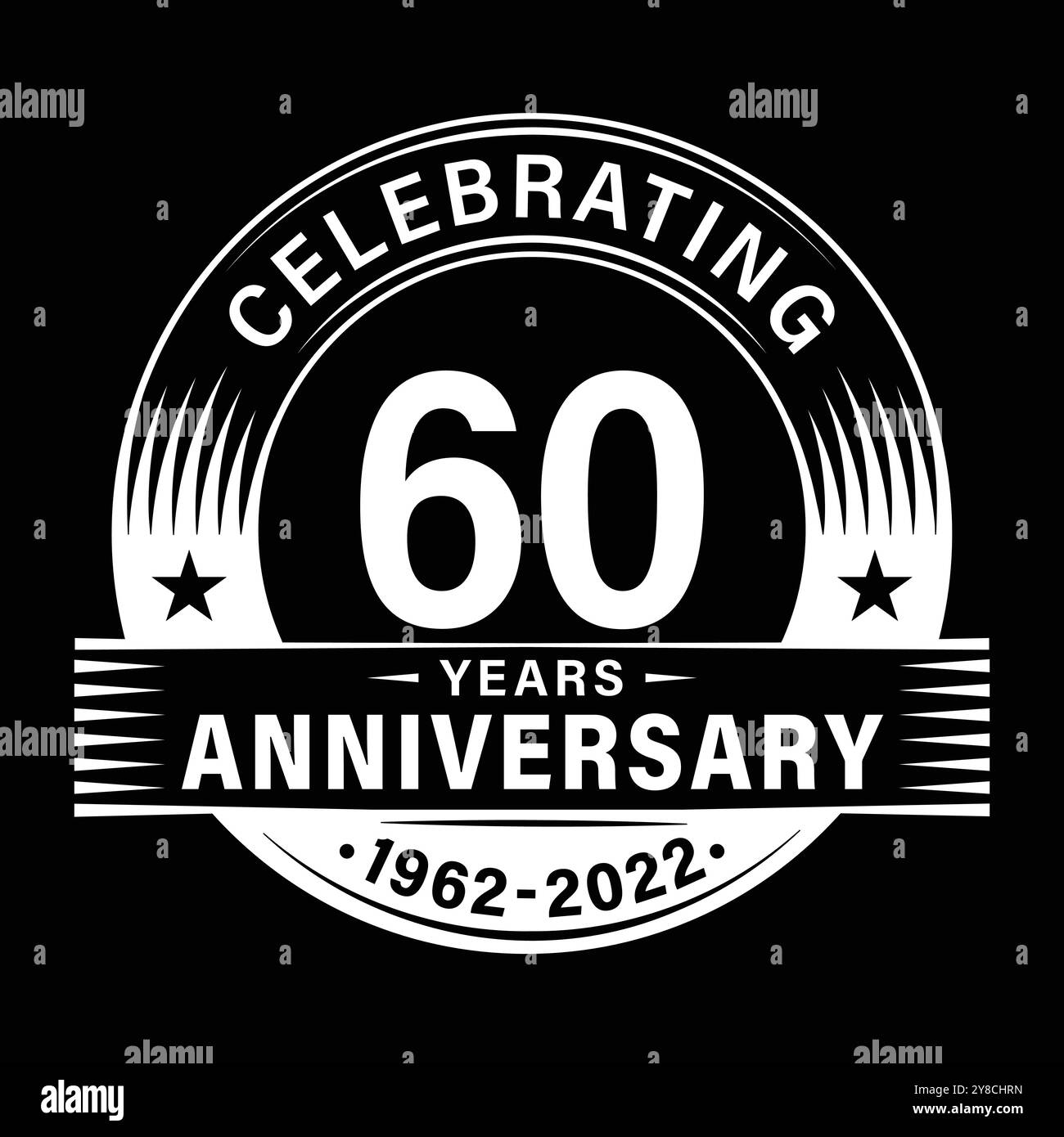 Designvorlage für 60-jähriges Jubiläum. 60. Logo-Vektor-Illustrationen. Stock Vektor