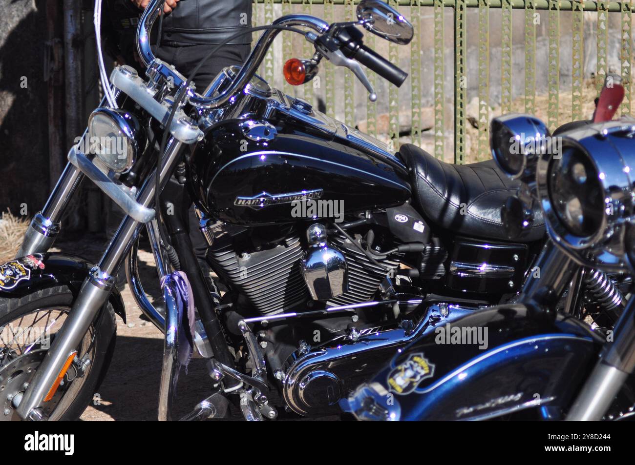 Motorräder der berühmten Marke auf der Ausstellung Stockfoto