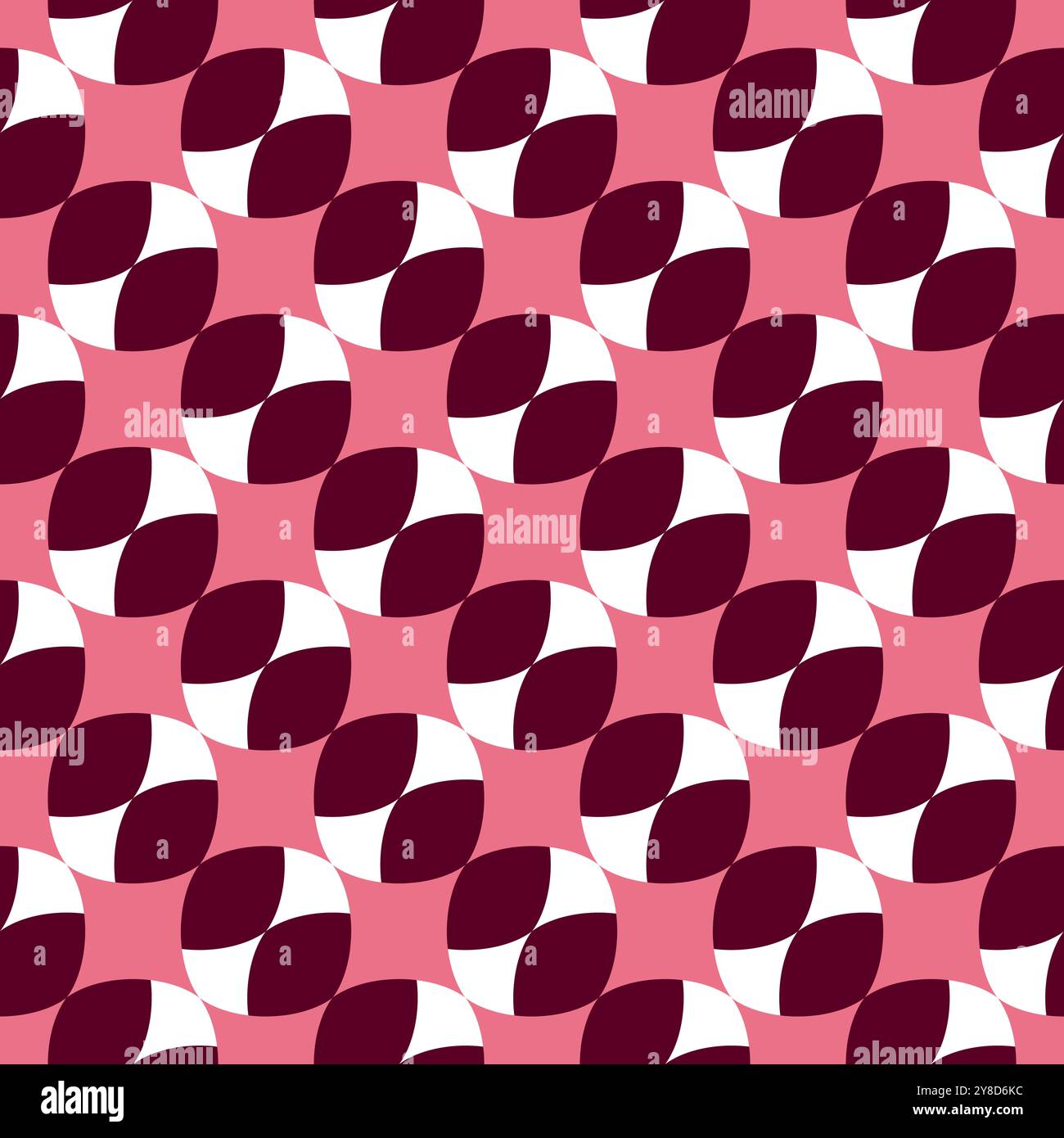 Nahtloses Muster mit geometrischen Motiven in 3 Farben Stockfoto