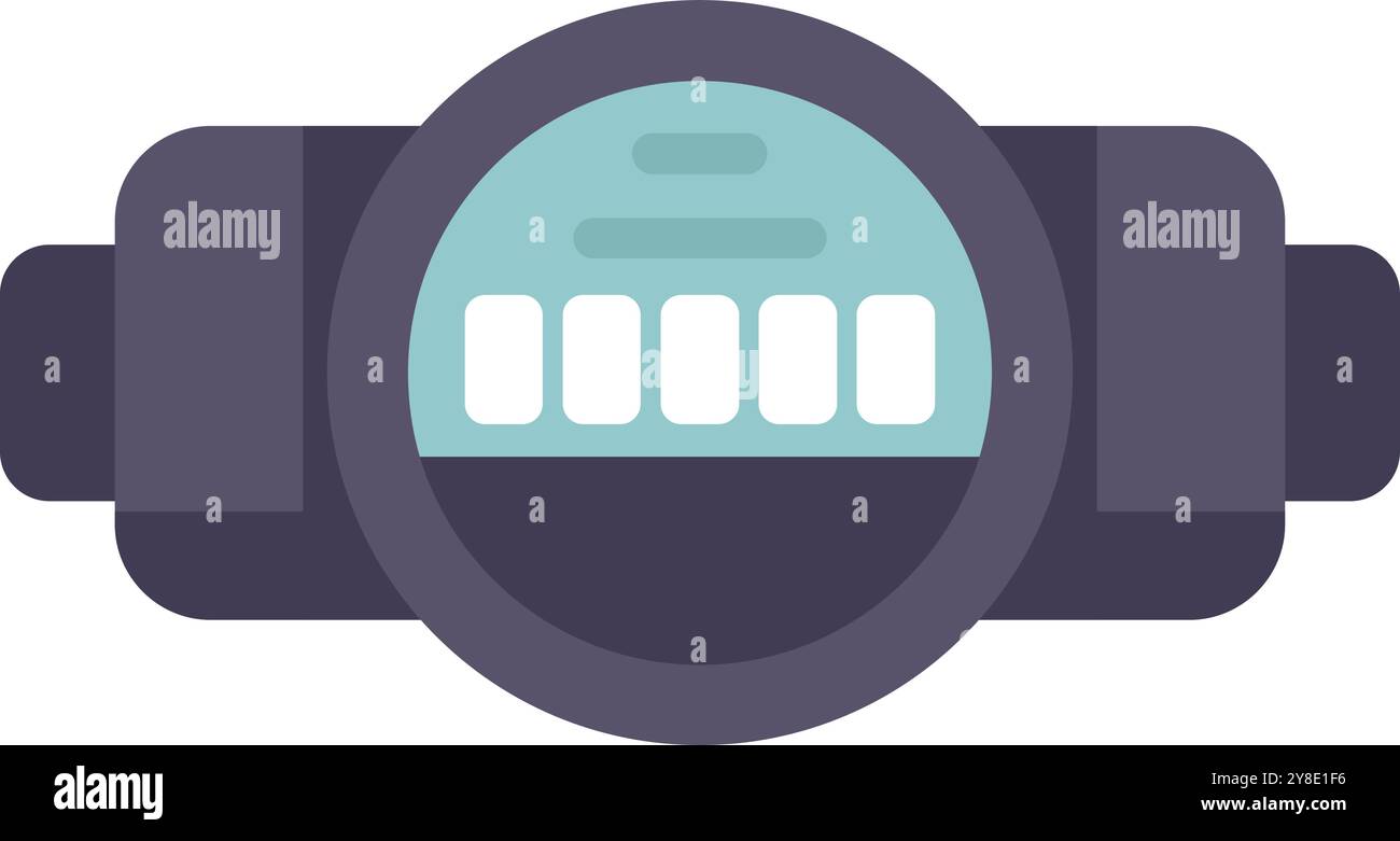 Wasserzähler zur Messung des Wasserverbrauchs, flache Symboldarstellung Stock Vektor