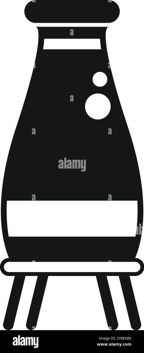 Einfaches Symbol für einen Bioreaktor, der in medizinischen oder pharmazeutischen Anwendungen verwendet wird Stock Vektor