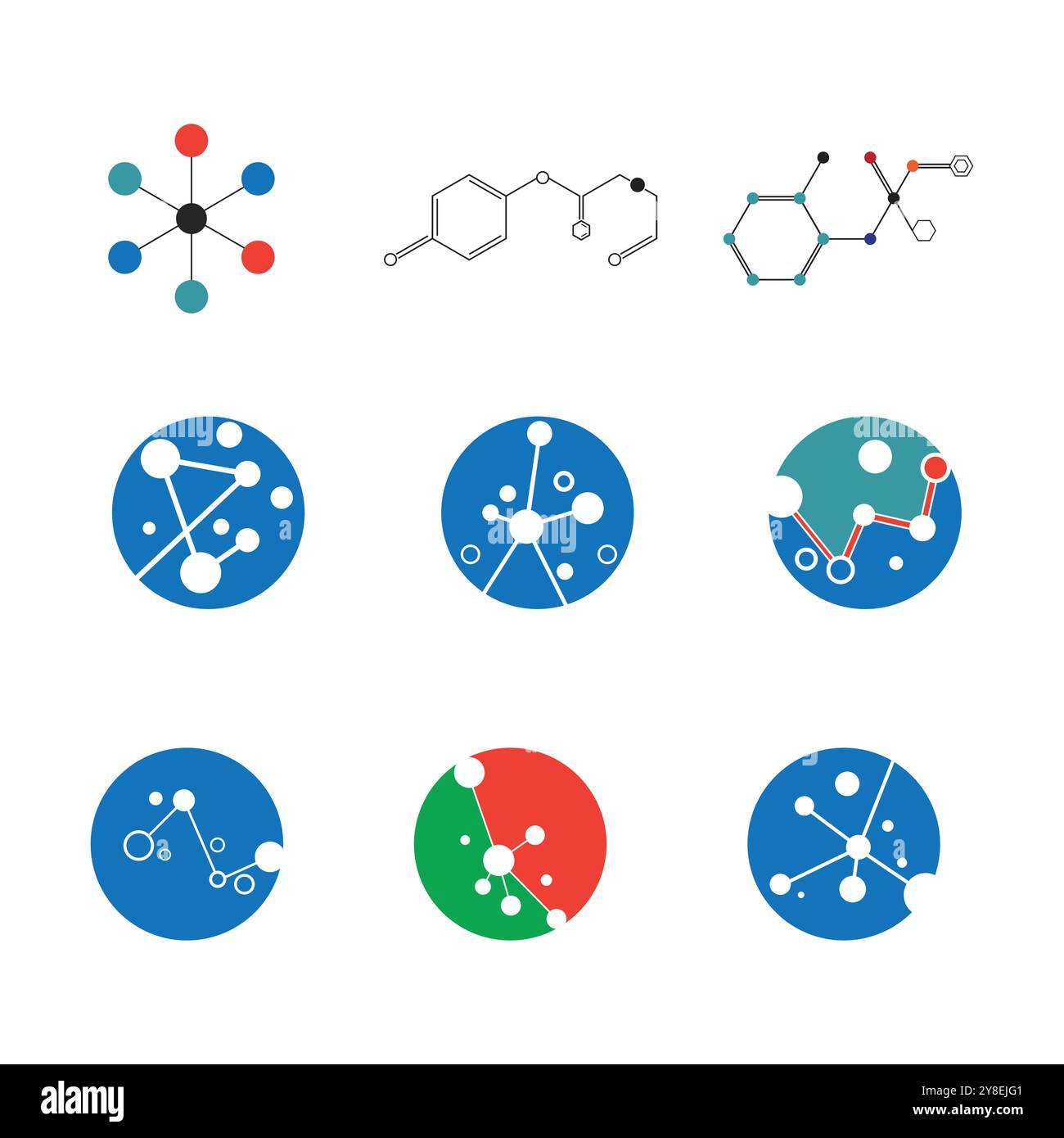 Molekül Symbol logo template Vector Illustration Design Stock Vektor