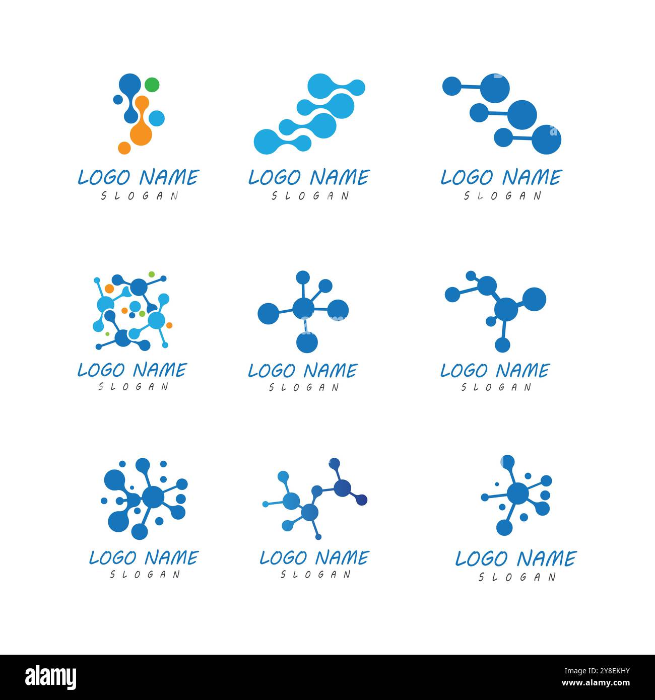 Vektor-Vorlage für Illustration des Moleküllogos Stock Vektor