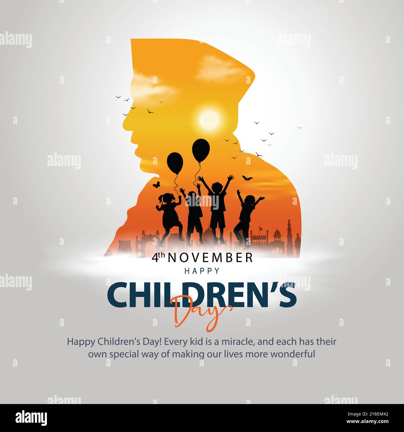 Happy Children's Day wird in Indien am November-14 Jawaharlal Nehru Geburtstag gefeiert.erste Premierminister von Indien. vektor-Illustration Stock Vektor