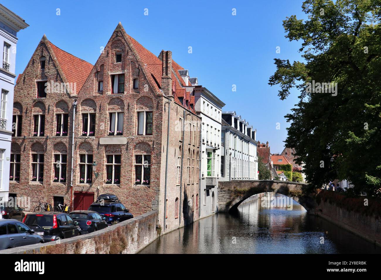 Altstadt und Kanal in Brügge, Belgien Stockfoto