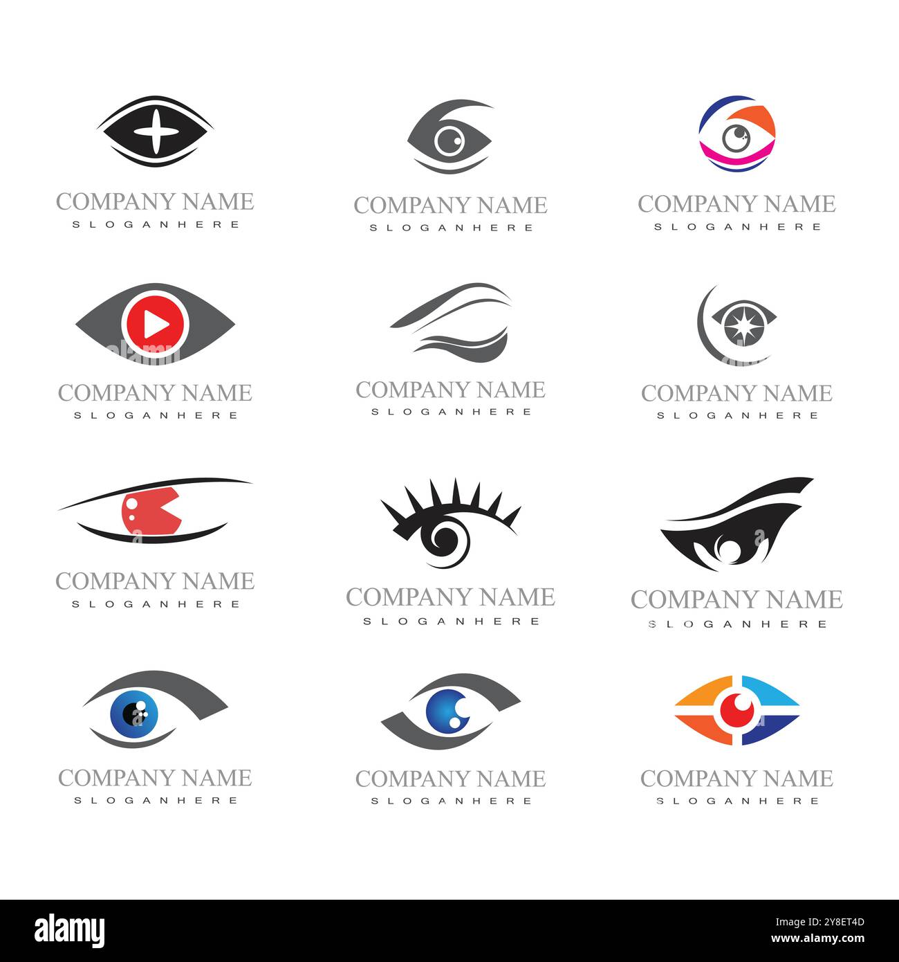Branding Identität Corporate Eye Care Vektor-Logo-design Stock Vektor