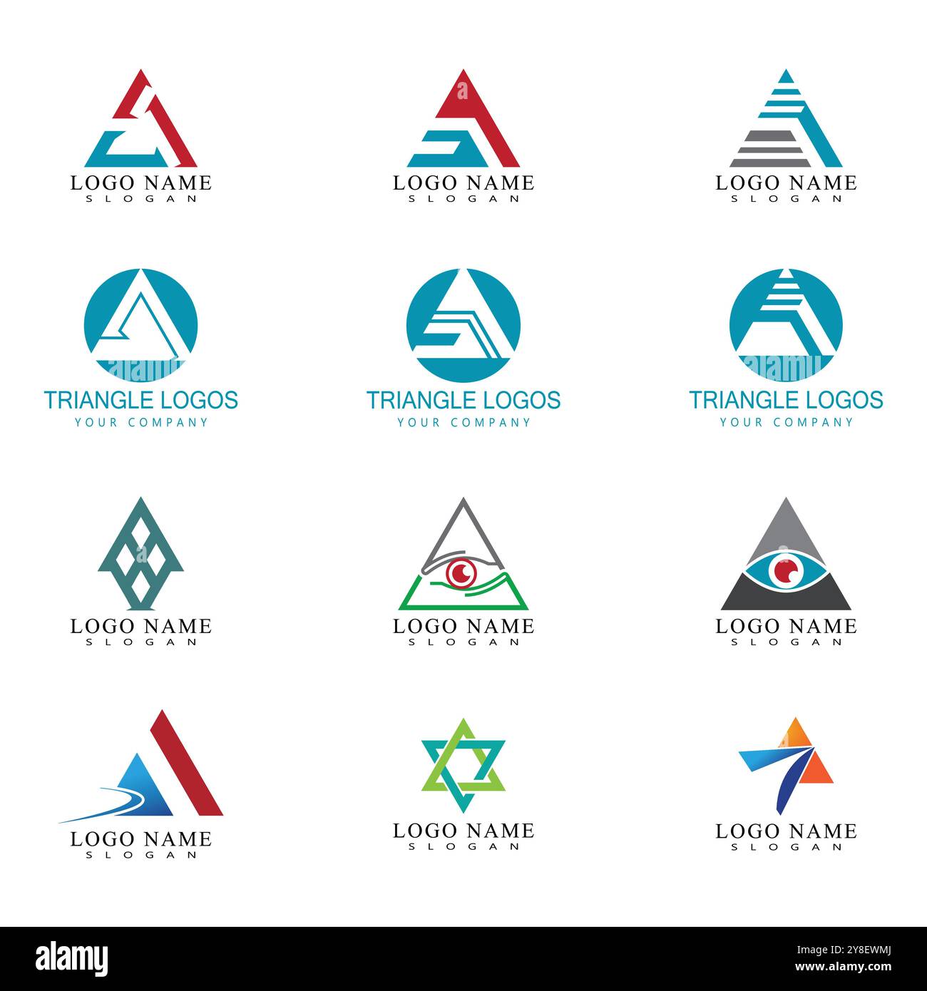 Futuristisches Triangle Chain-Logo-Design Stock Vektor