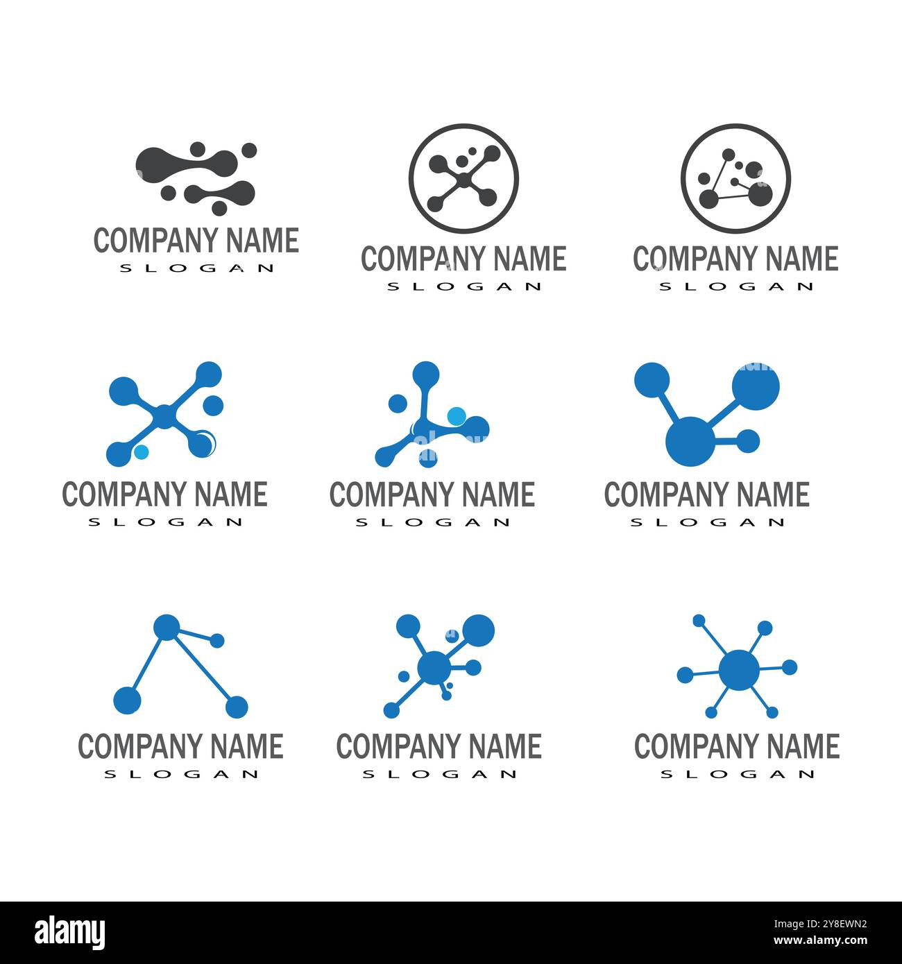 Vektor-Vorlage für Illustration des Moleküllogos Stock Vektor