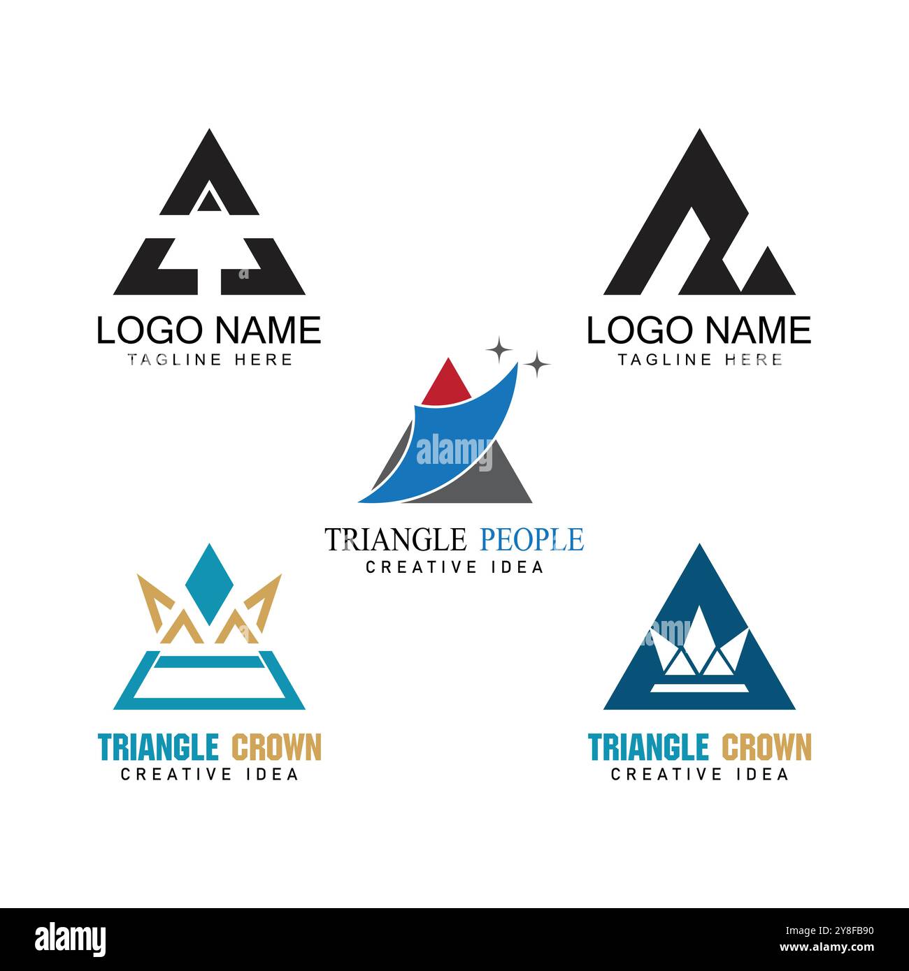 Futuristisches Triangle Chain-Logo-Design Stock Vektor
