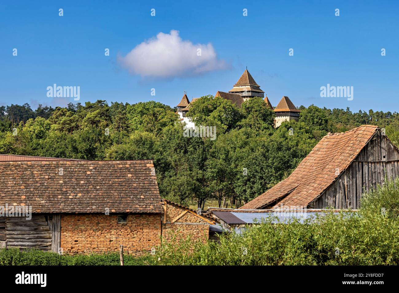 Die befestigte Kirche von Viscri Stockfoto