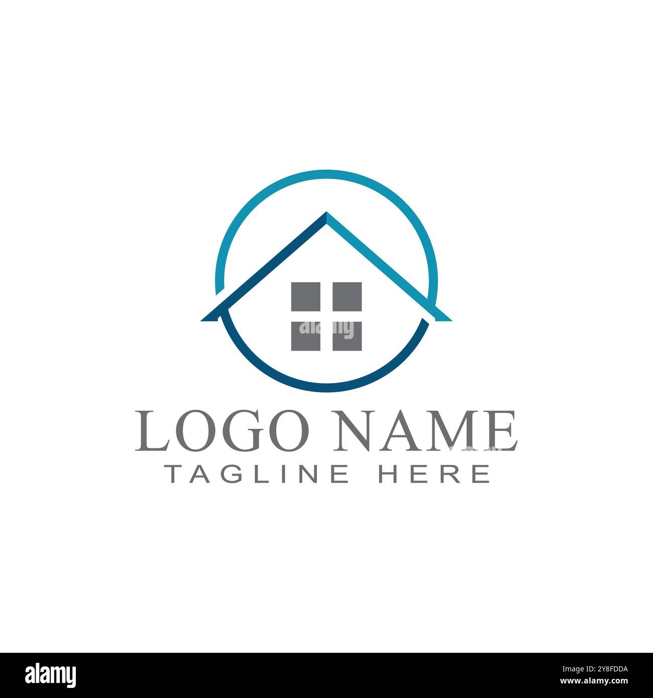 Immobilien, Immobilien und Bau Logo Design Stock Vektor