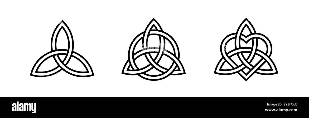 Wikinger-schwarzes Triquetra. Einfache schwarze Vektor-Illustration. Stock Vektor