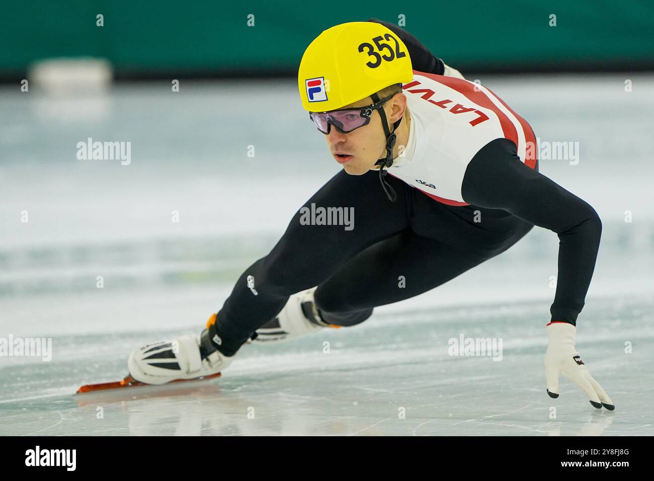 Heerenveen, Niederlande. Oktober 2024. HEERENVEEN, NIEDERLANDE - 5. OKTOBER: Reinis Berzins trat beim 1500-m-Halbfinale während der KNSB Dutch Open in Thialf am 5. Oktober 2024 in Heerenveen an. (Foto von Andre Weening/Orange Pictures) Credit: Orange Pics BV/Alamy Live News Stockfoto