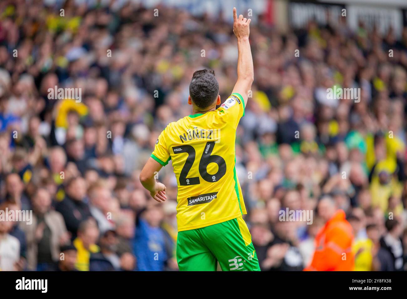 .Nc26während des Sky Bet Championship Matches zwischen Norwich City und Hull City in Carrow Road, Norwich am Samstag, den 5. Oktober 2024. (Foto: David Watts | MI News) Credit: MI News & Sport /Alamy Live News Stockfoto