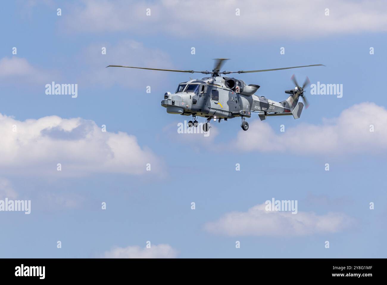 Royal Navy Fleet Air Arm - AgustaWestland AW159 Wildcat, Auftritt beim Royal International Air Tattoo 2024. Stockfoto