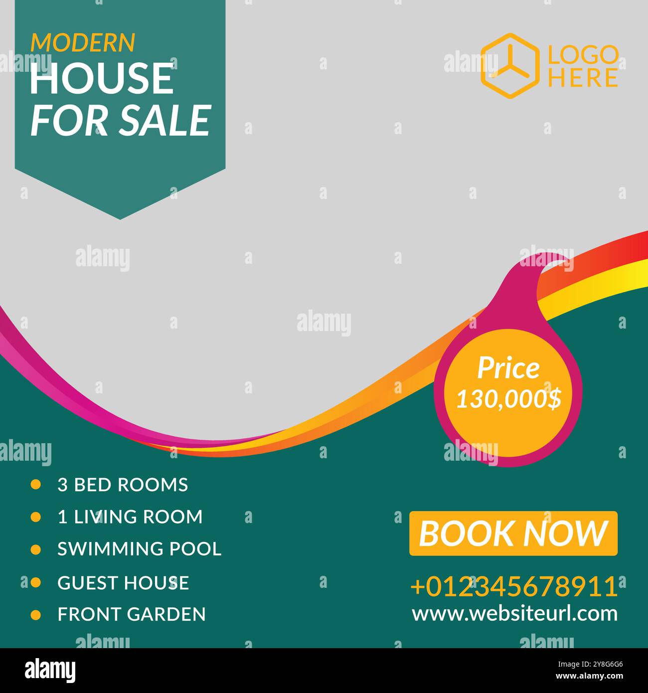 Eine moderne Immobilien Social Media Post Banner Vorlage Vektor Design Stock Vektor