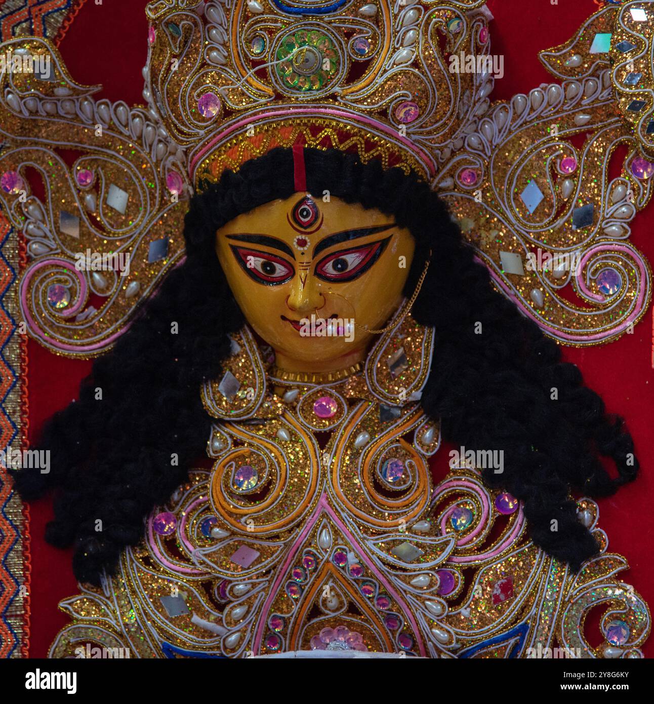 Das Idol der hinduistischen Göttin Durga. Stockfoto