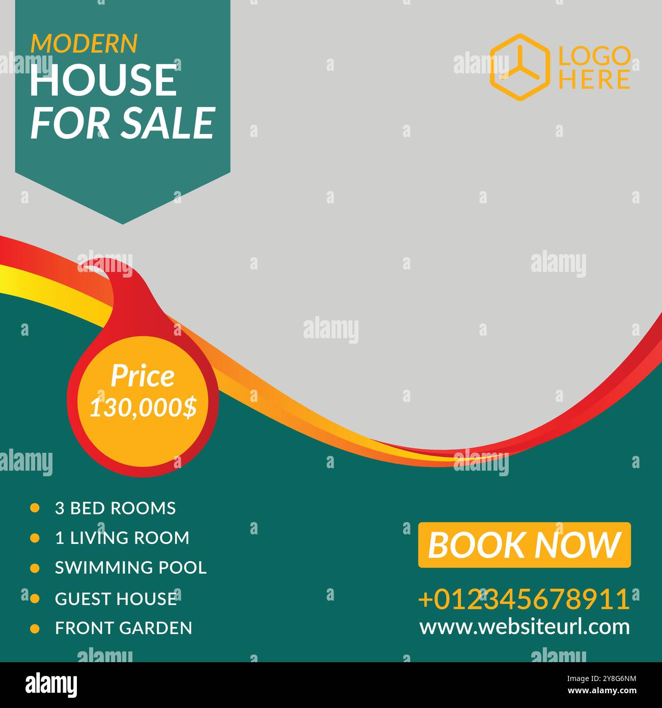 Eine moderne Immobilien Social Media Post Banner Vorlage Vektor Design Stock Vektor