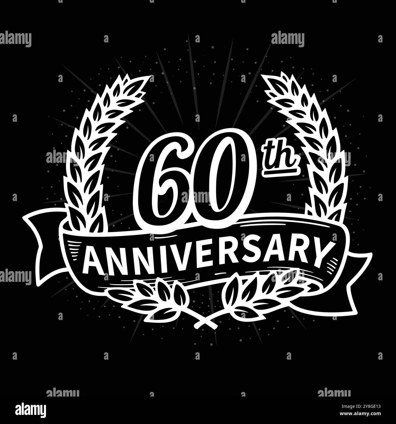 Logotype für 60-jähriges Jubiläum. Logo zum 60-jährigen Jubiläum. Vektor und Illustration. Stock Vektor