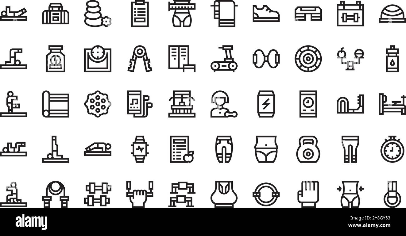 Pilates Icons hochwertige Vektorsymbole mit bearbeitbarer Kontur. Ideal für professionelle und kreative Projekte. Stock Vektor