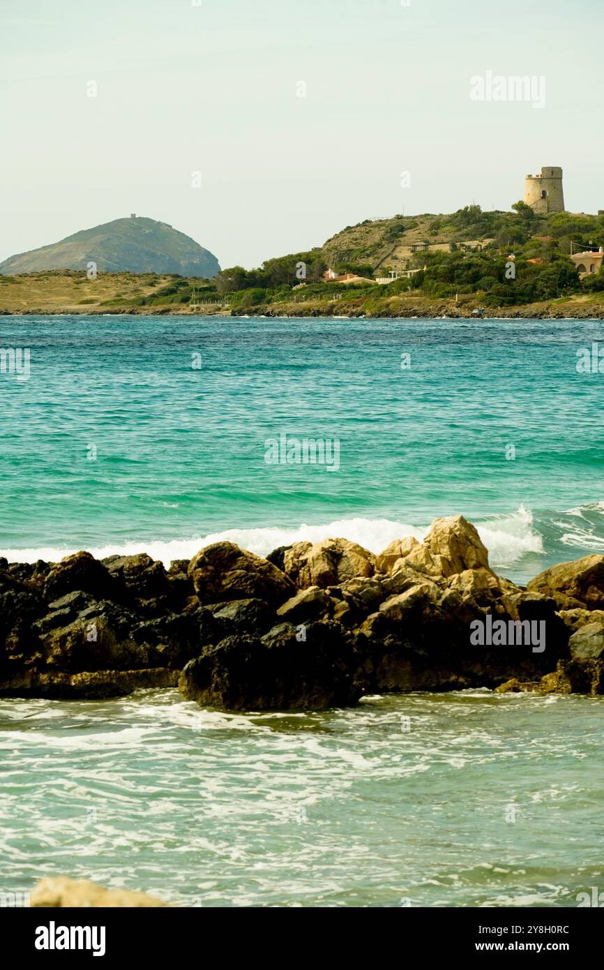 Coaqquaddus Strand im südlichen Teil der Insel Sant'Antioco im Süden Sardiniens, Italien Stockfoto