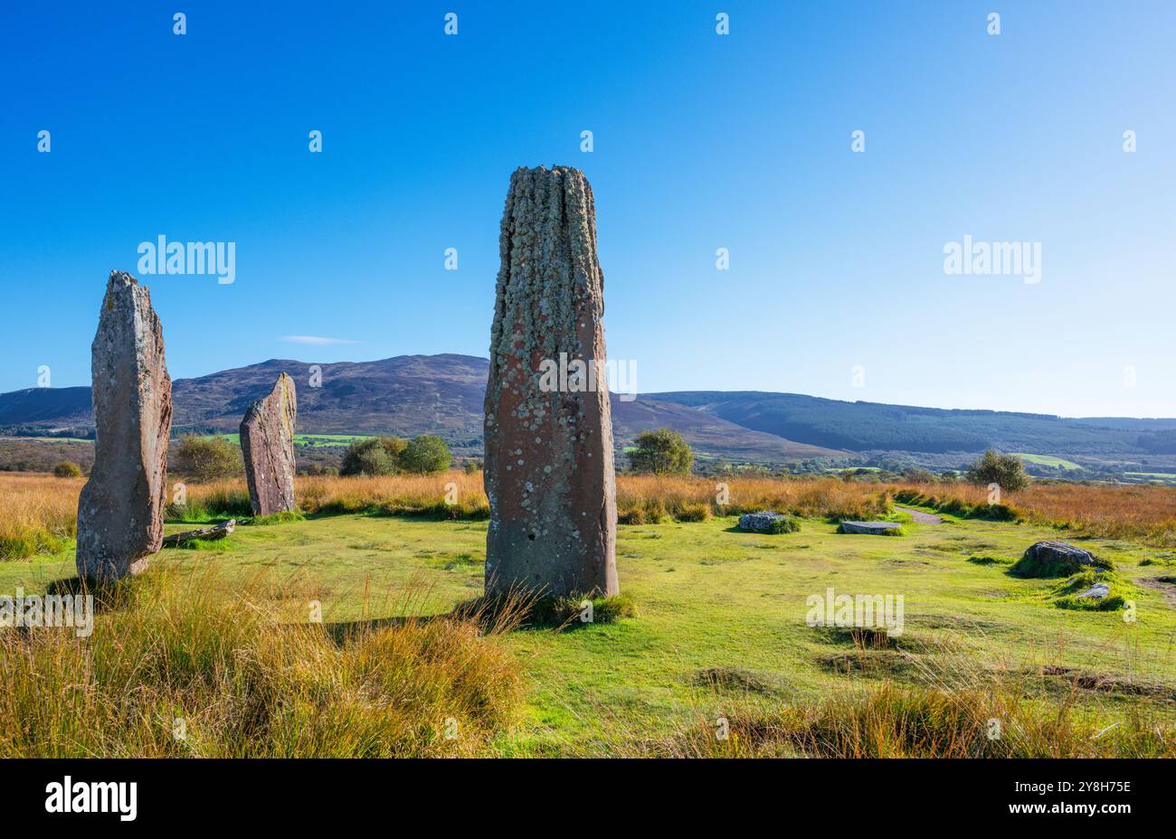 Machrie Moor Standing Stones, Machrie Moor, Isle of Arran, Schottland, Großbritannien Stockfoto