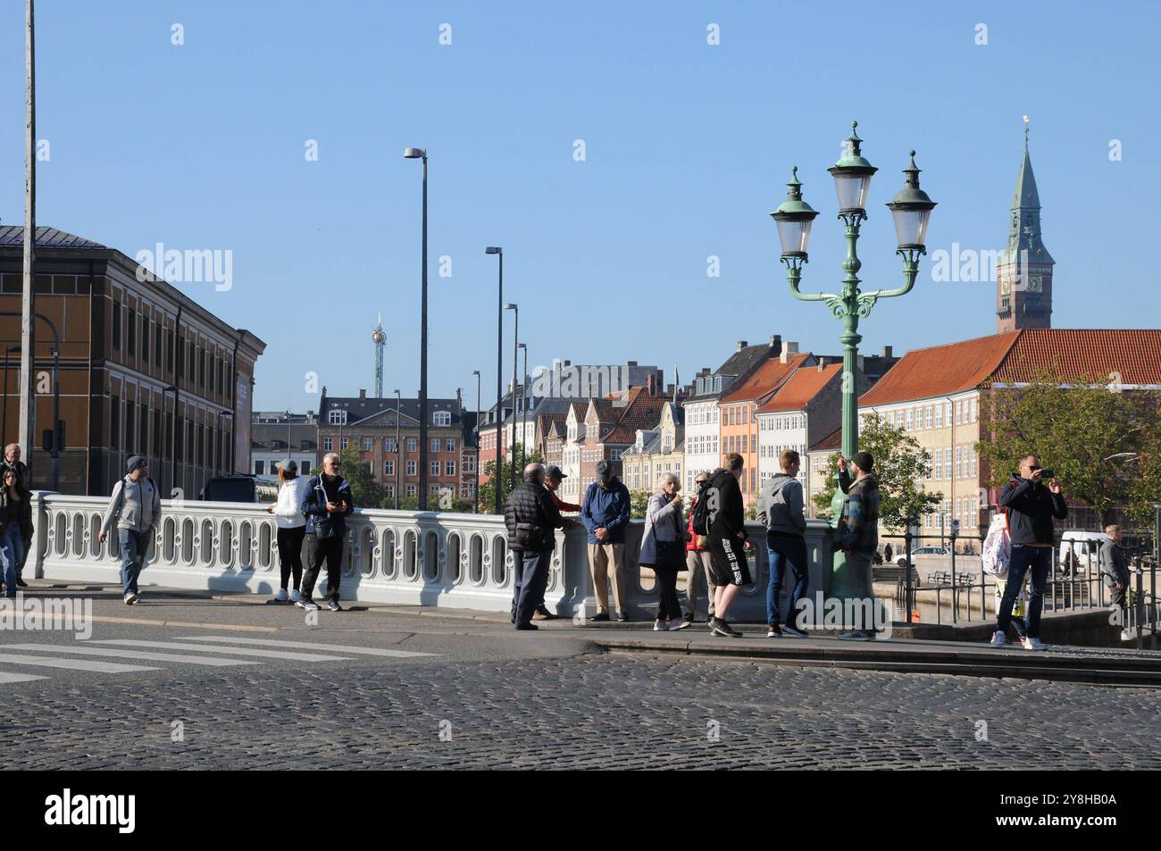 Kopenhagen/Dänemark/05 Oktober 2024/Rundgang über die Hojbro-Brücke, die den Frederikshoms kanal oder Kanal in der Hauptstadt Danih überquert. Foto. Bilder von Francis Joseph Dean/Dean sind nicht für kommerzielle Zwecke bestimmt Stockfoto