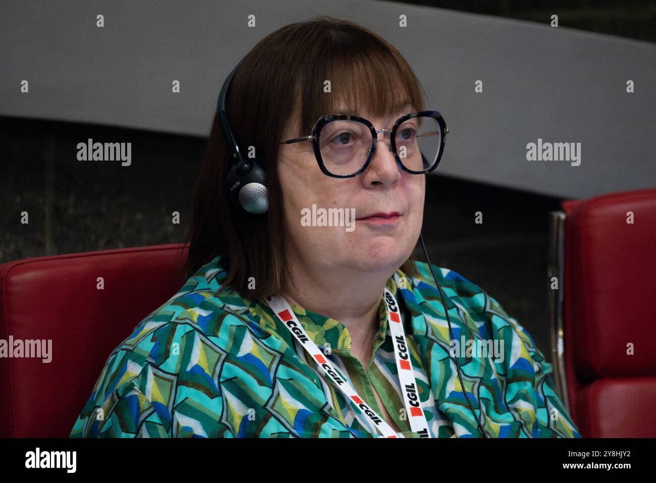 Italien, Rom. Im Foto Esther Lynch (Generalsekretär des Europäischen Gewerkschaftsbundes). NUR REDAKTIONELLE VERWENDUNG! NICHT FÜR KOMMERZIELLE ZWECKE! Stockfoto