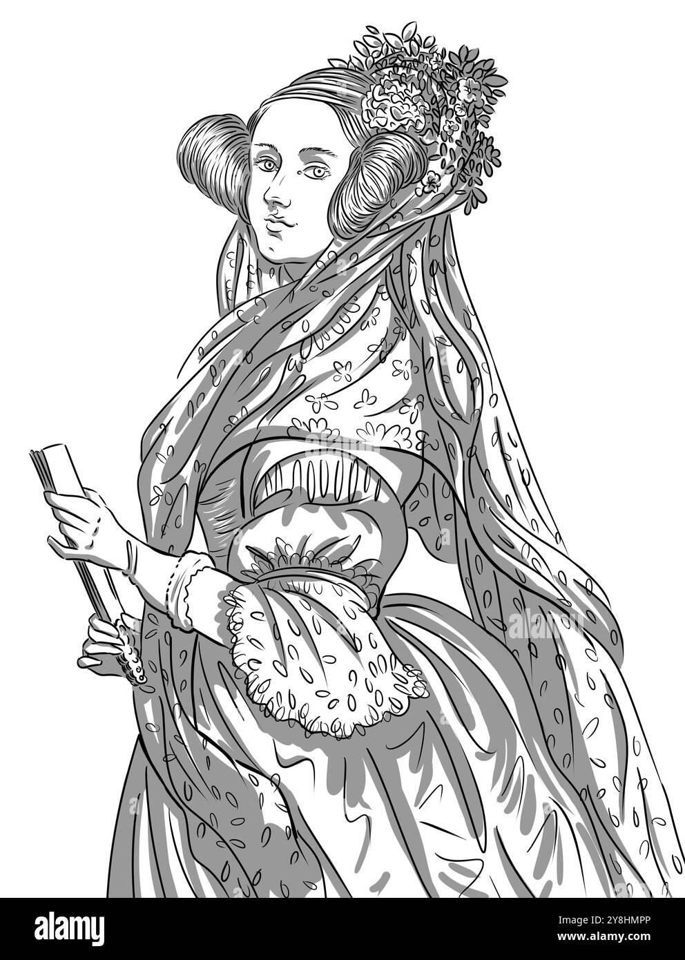 Porträt von Ada Lovelace, berühmter englischer Mathematiker Stockfoto