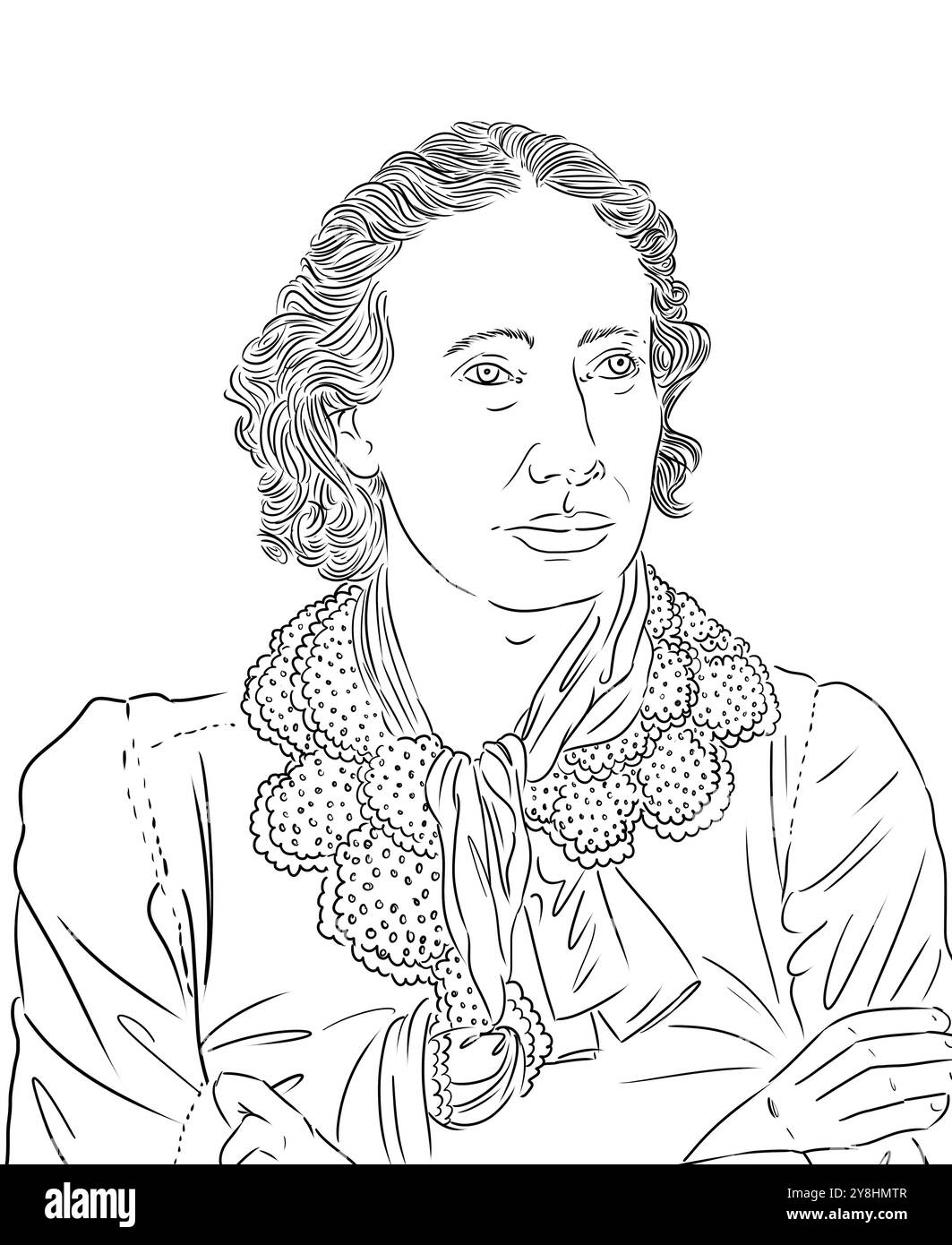 Porträt von Louise Michel, berühmter französischer Lehrerin, Anarchistin und bedeutender Figur der Pariser Kommune Stockfoto