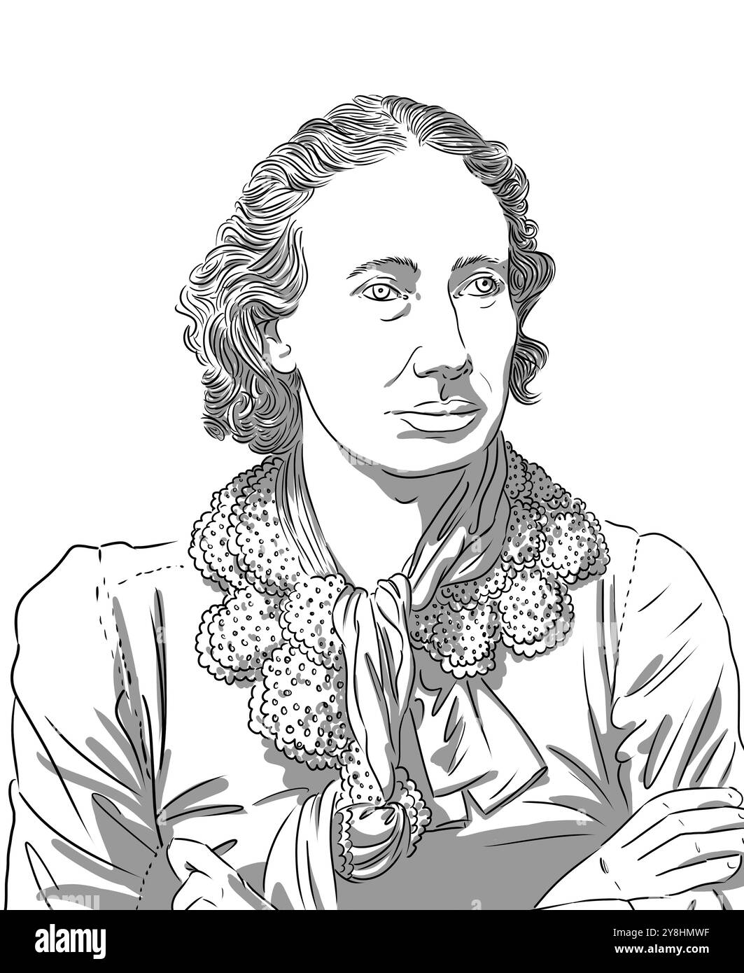 Porträt von Louise Michel, berühmter französischer Lehrerin, Anarchistin und bedeutender Figur der Pariser Kommune Stockfoto