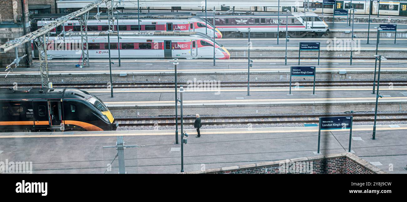 London Kings Cross Trains - LNER Azuma Trains am Londoner Kings Cross Stockfoto