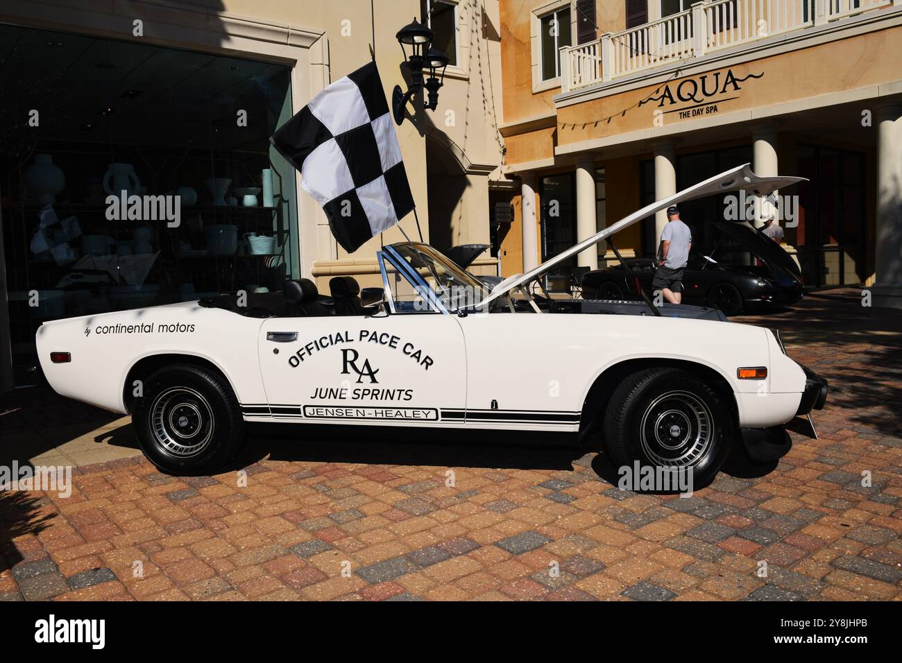 Jensen Healey RA June Sprints offizielles Pace Car. Stockfoto
