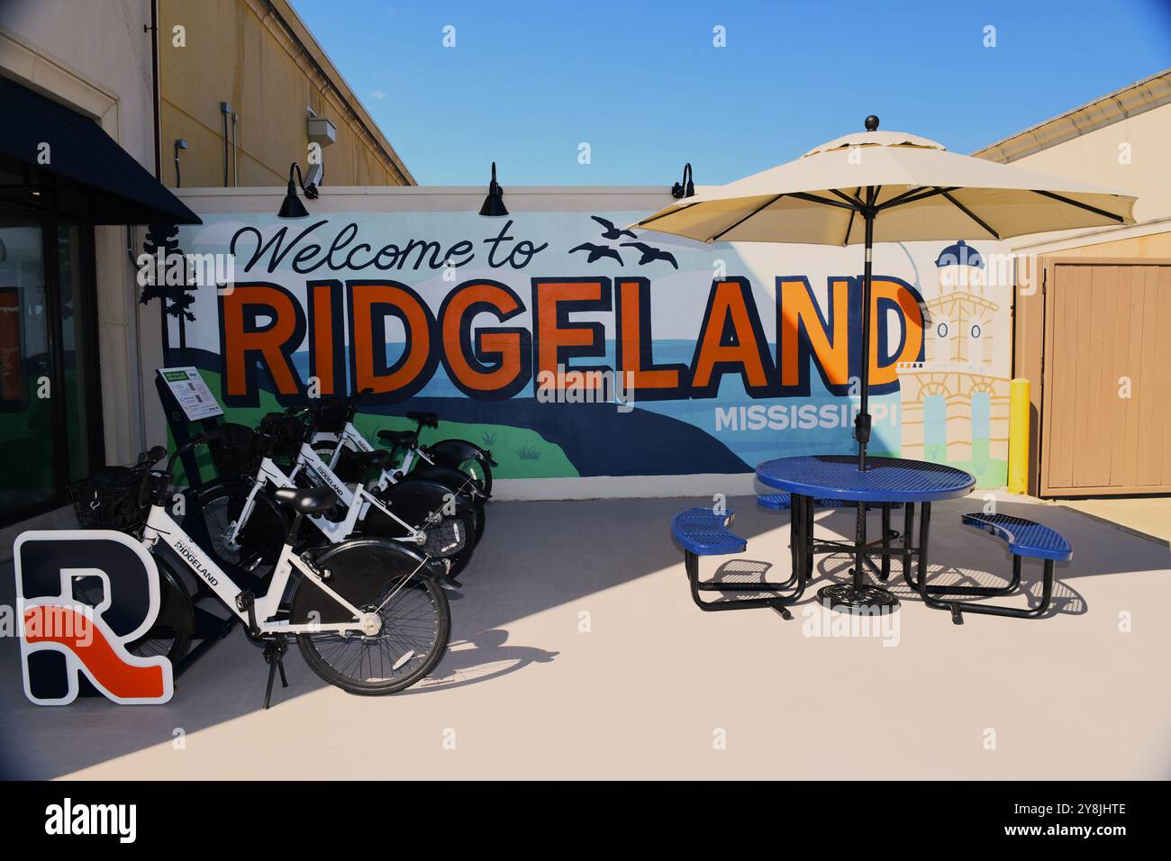 Willkommen in Ridgeland, Mississippi. Stockfoto