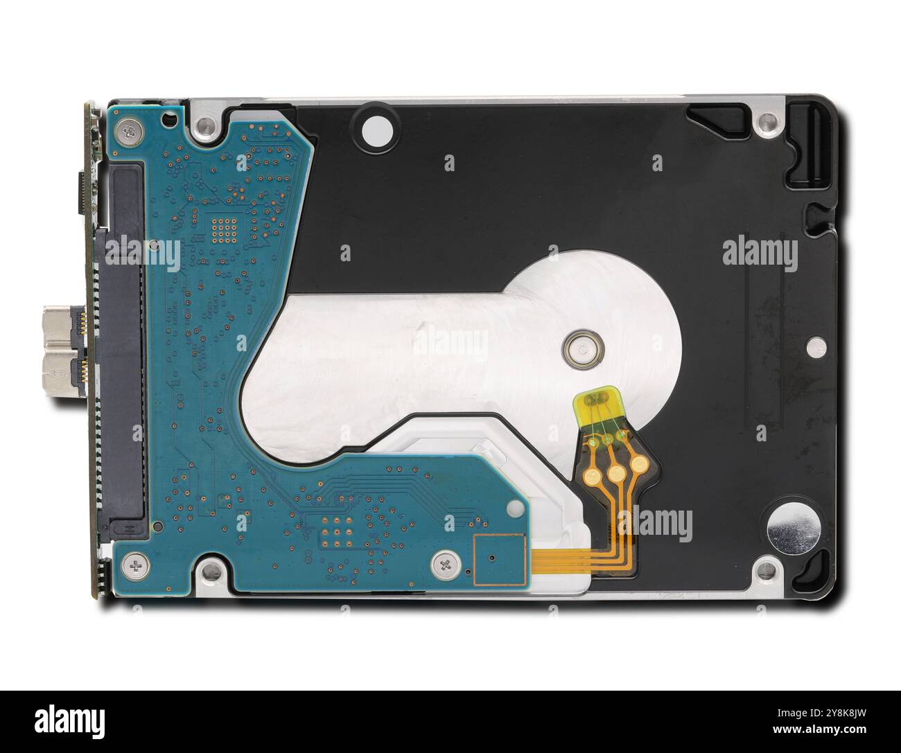 Festplatte isoliert auf weißem Hintergrund Stockfoto