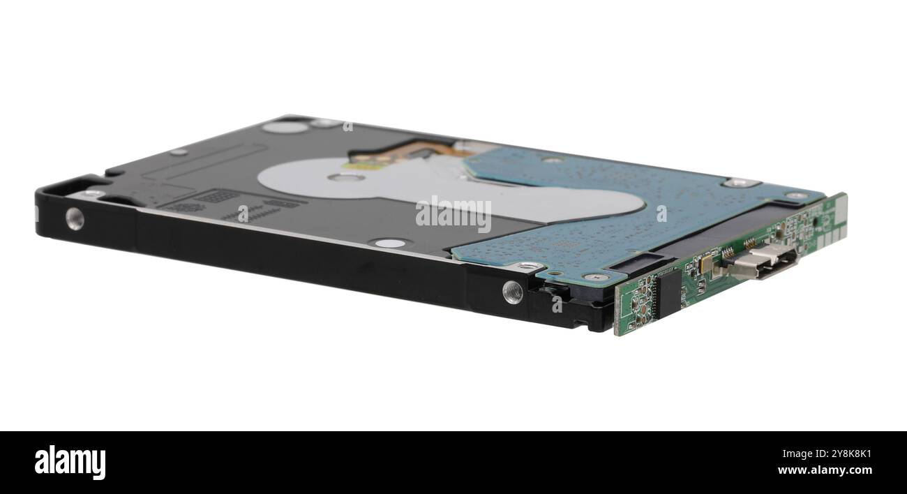 Festplatte isoliert auf weißem Hintergrund Stockfoto