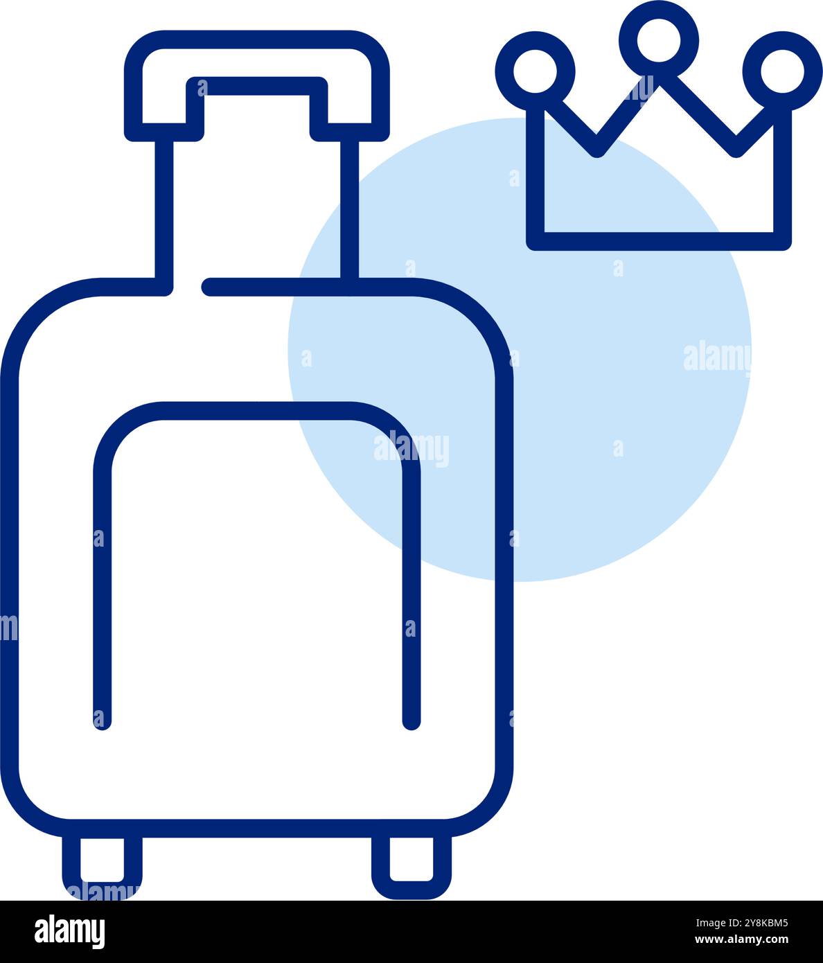 Wheeler Koffer und Krone. Premium-Reiseerlebnis, exklusive Reiseziele und luxuriöser Urlaub. Pixel Perfect Vektor-Symbol Stock Vektor