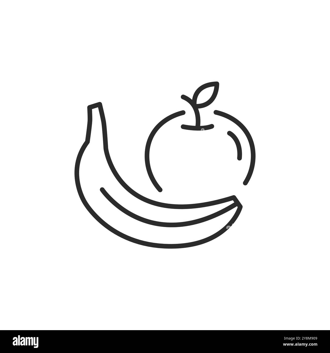 Bananen- und Apple-Symbol Stock Vektor